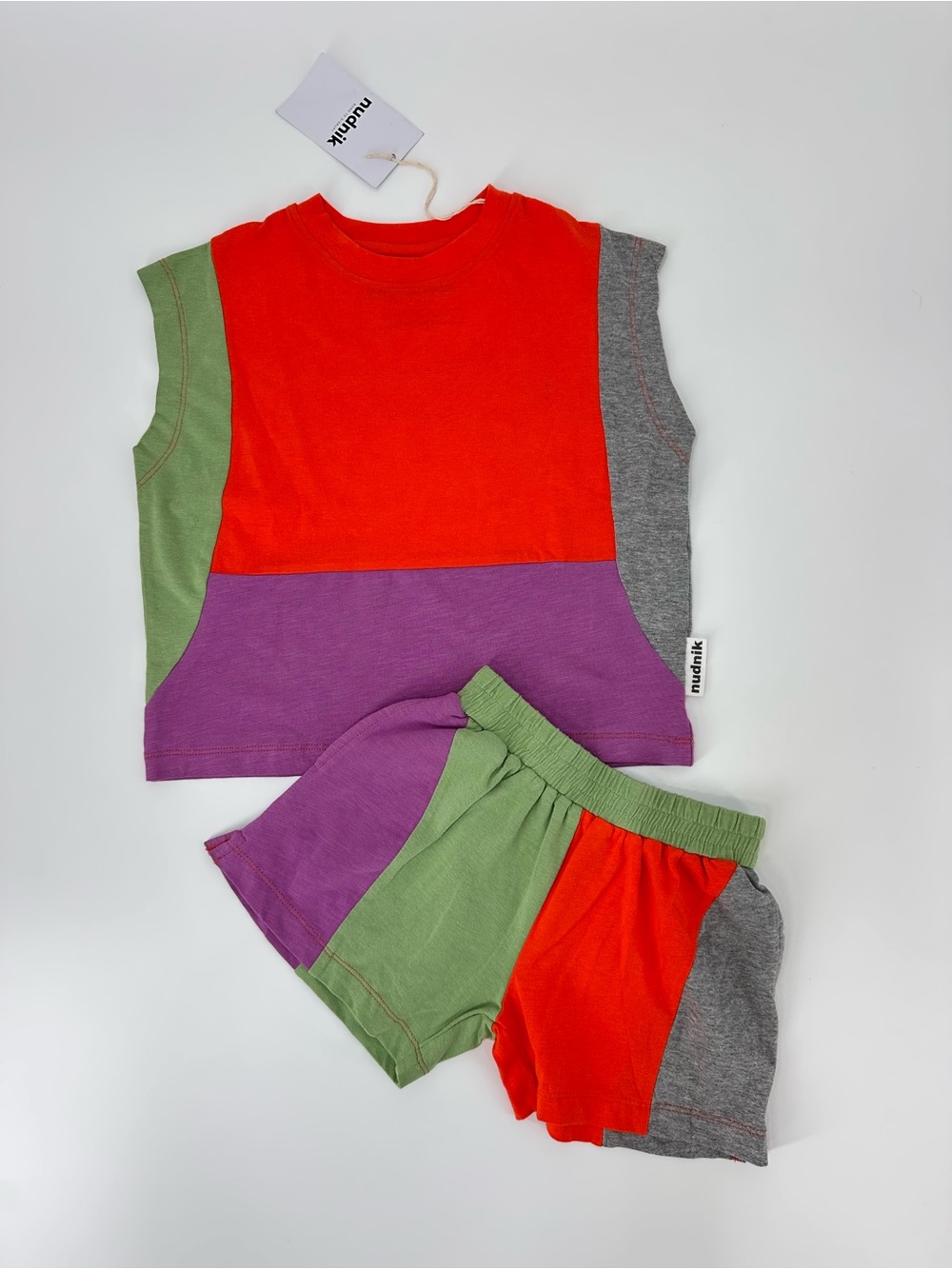 Nudnik Colorblock Unisex Coord Summer Set Size 3 NWT